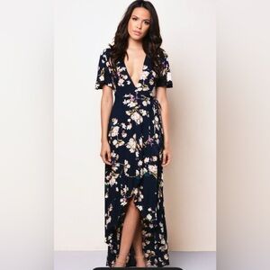 COTTON CANDY FLORAL PRINT DRESS SIZE L GREAT CONDITION